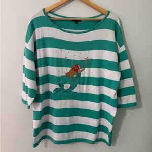 Striped Top with Mermaid Design